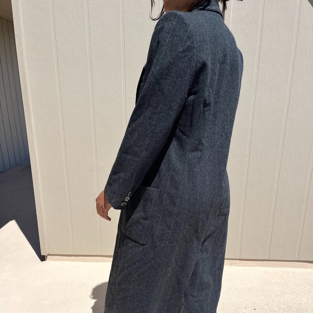Saks Fifth Avenue Long Wool Trench Coat - Picture 6 of 8
